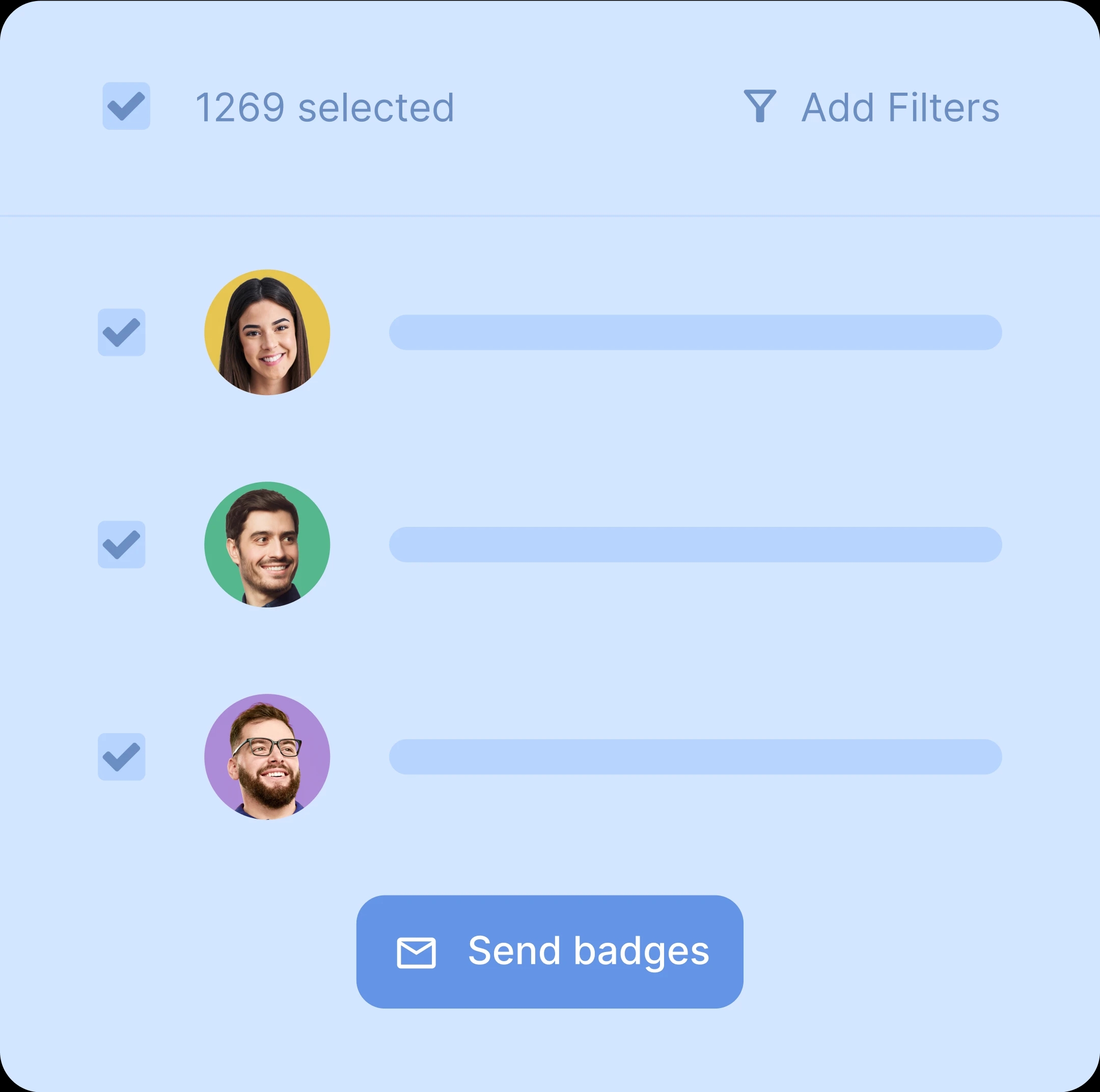 Send thousands of learning badges in bulk