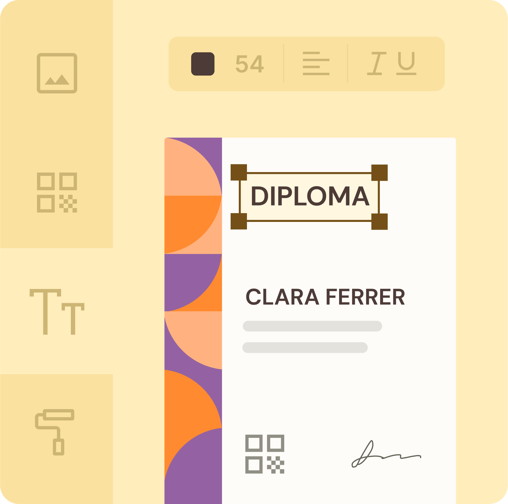 Crea diseños de certificados en cuestión de minutos