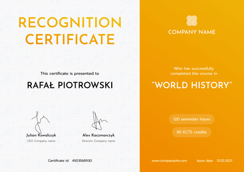 orange modern certificate of recognition landscape 12386 orange modern certificate of recognition landscape 12386