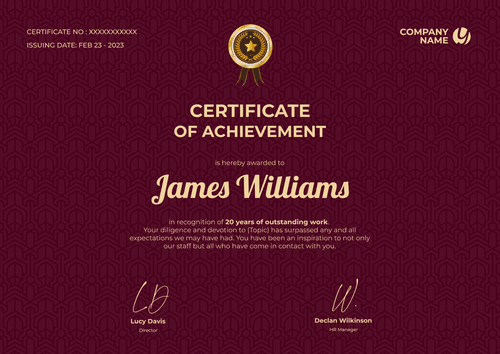 burgundy formal certificate of achievement landscape 12724 burgundy formal certificate of achievement landscape 12724