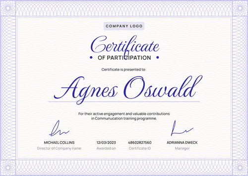 Elegant and professional participation certificate template landscape Elegant and professional participation certificate template landscape