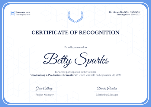 Minimalist and clear recognition certificate template landscape Minimalist and clear recognition certificate template landscape