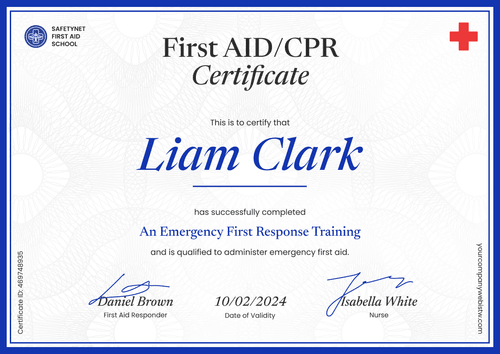 Professional and Simple First-Aid and CPR Certificate Template landscape Professional and Simple First-Aid and CPR Certificate Template landscape