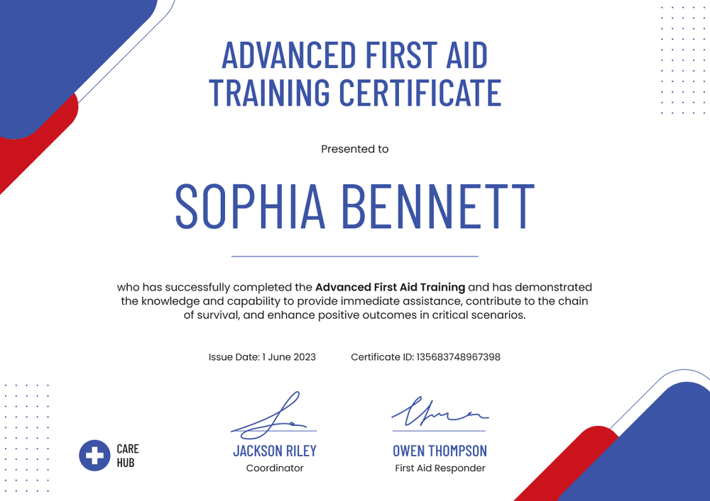 Professional and Clear First-Aid and CPR Certificate Template landscape Professional and Clear First-Aid and CPR Certificate Template landscape