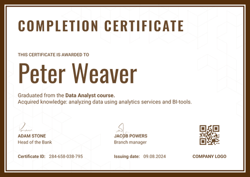 Clean and simple completion certificate template landscape Clean and simple completion certificate template landscape