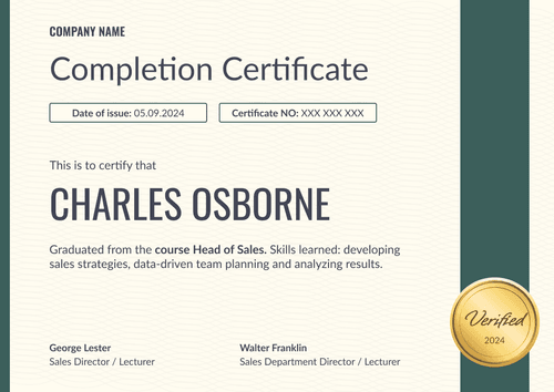 Inspiring and professional certificate completion template landscape Inspiring and professional certificate completion template landscape