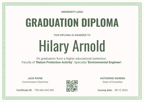 Formal and framed graduation diploma template landscape Formal and framed graduation diploma template landscape