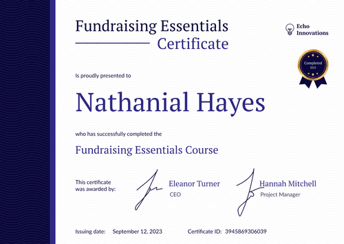 Structured and professional non-profit certificate template landscape Structured and professional non-profit certificate template landscape
