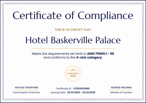 Deluxe and professional compliance certificate template landscape Deluxe and professional compliance certificate template landscape