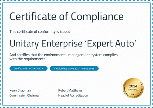 Sophisticated and professional certificate of compliance landscape Sophisticated and professional certificate of compliance landscape
