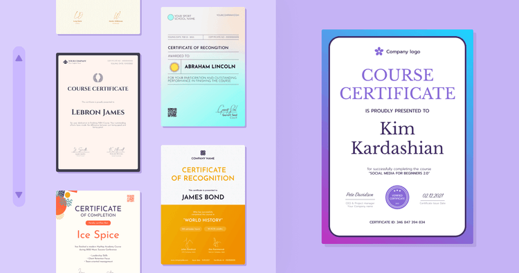 10 Course Certificate Design Inspiration cover image 10 Course Certificate Design Inspiration cover image