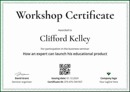 Simple and professional workshop certificate template landscape Simple and professional workshop certificate template landscape