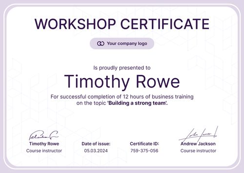 Fresh and professional workshop certificate template landscape Fresh and professional workshop certificate template landscape