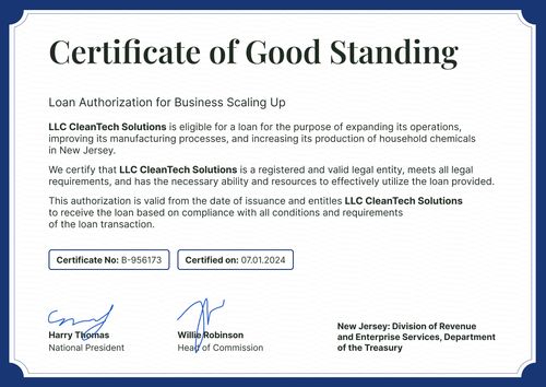Verifiable and professional certificate of good standing template landscape Verifiable and professional certificate of good standing template landscape