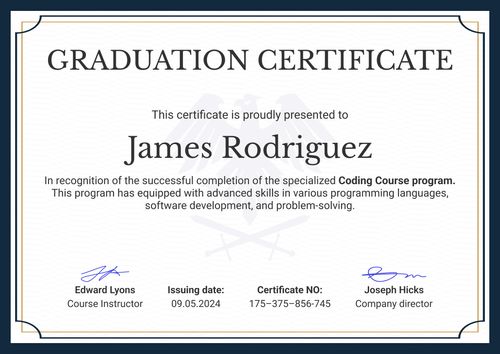 Timeless professional graduation certificate template landscape Timeless professional graduation certificate template landscape
