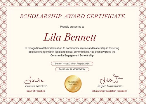 Decorative and professional scholarship certificate template landscape Decorative and professional scholarship certificate template landscape
