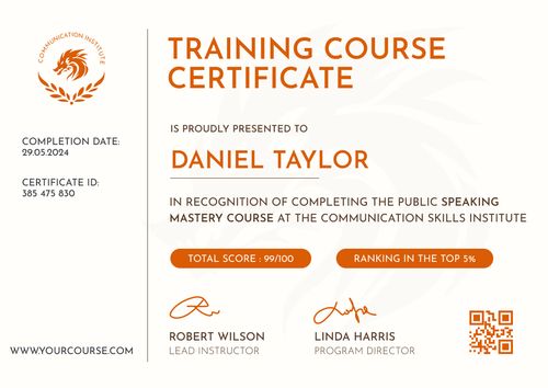 Vibrant and simple course certificate template landscape Vibrant and simple course certificate template landscape