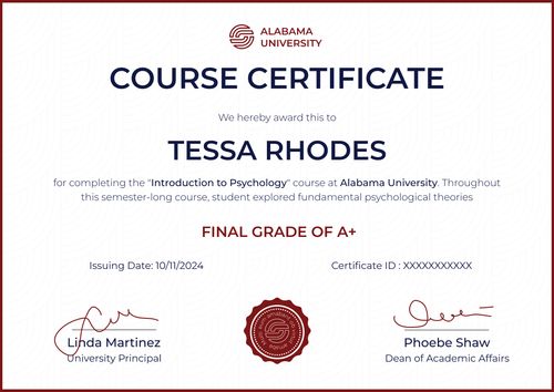 Minimalistic and formal course certificate template landscape Minimalistic and formal course certificate template landscape
