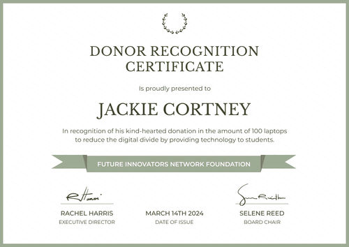 Editable and formal donation certificate template landscape Editable and formal donation certificate template landscape