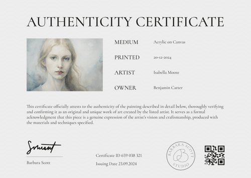 Bright and formal authenticity certificate template Bright and formal authenticity certificate template