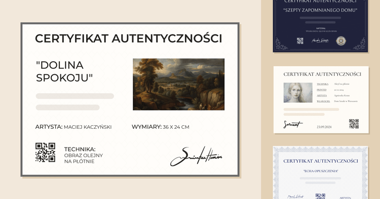 Certyfikat autentyczności do dostosowania: 15 szablonów cover image Certyfikat autentyczności do dostosowania: 15 szablonów cover image