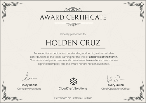 Classic and professional award certificate template Classic and professional award certificate template