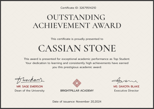 Industrial and professional academic award certificate template Industrial and professional academic award certificate template