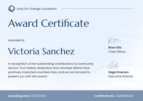 Fresh and formal community service award certificate template Fresh and formal community service award certificate template