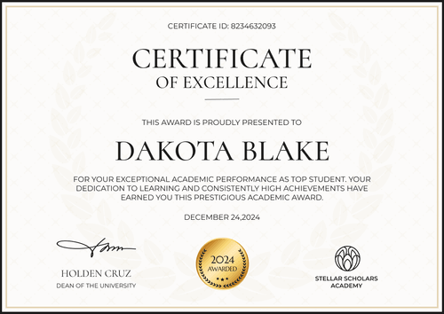 Clean and professional award certificate template Clean and professional award certificate template