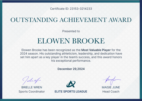 Timeless and simple sport award certificate template Timeless and simple sport award certificate template