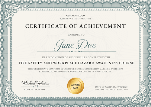 Elegant Green Fire Safety Certificate Template – Customize for Free Landscape Elegant Green Fire Safety Certificate Template – Customize for Free Landscape