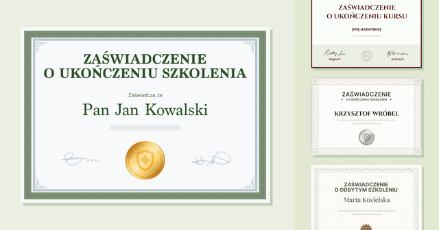 Zaświadczenie o szkoleniu wzór: Darmowe wzory do pobrania