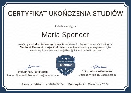 Elegancki dyplom ukończenia studiów wzór – pozioma Elegancki dyplom ukończenia studiów wzór – pozioma