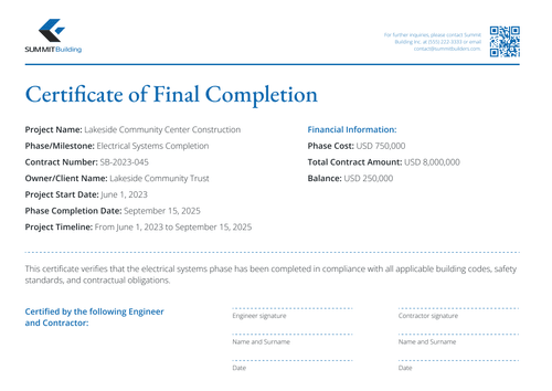 Technical Construction Completion Certificate Template - Free to Edit Online Landscape Technical Construction Completion Certificate Template - Free to Edit Online Landscape