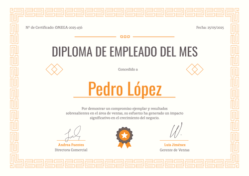 Empleado del mes plantilla formal y clásica – Horizontal Empleado del mes plantilla formal y clásica – Horizontal