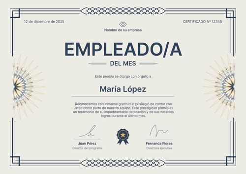 Empleado del mes plantilla moderna y elegante – Horizontal Empleado del mes plantilla moderna y elegante – Horizontal
