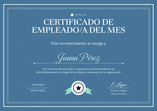 Empleado del mes plantilla formal y tradicional – Horizontal Empleado del mes plantilla formal y tradicional – Horizontal