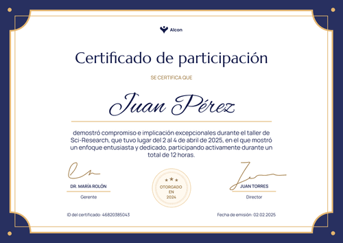 Plantilla de certificado de participación formal y tradicional – Horizontal Plantilla de certificado de participación formal y tradicional – Horizontal