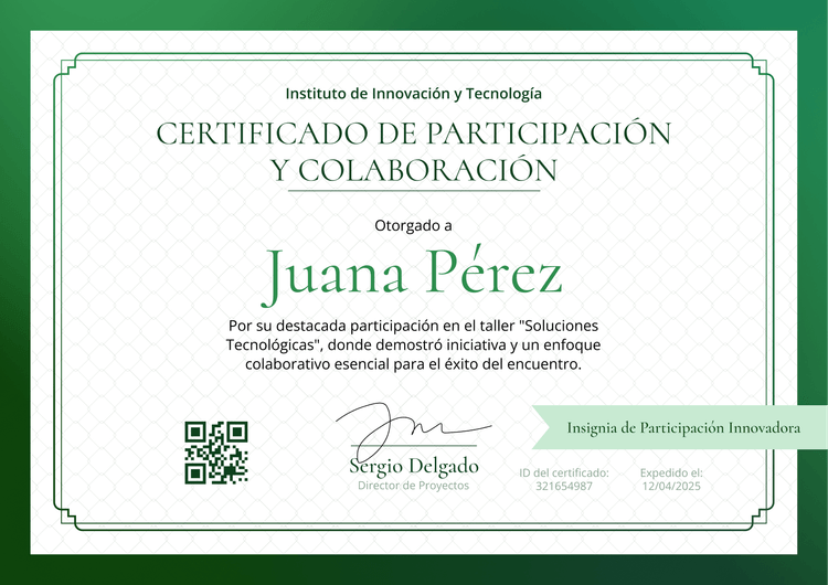 Plantilla de certificado de participación moderna y corporativa Plantilla de certificado de participación moderna y corporativa