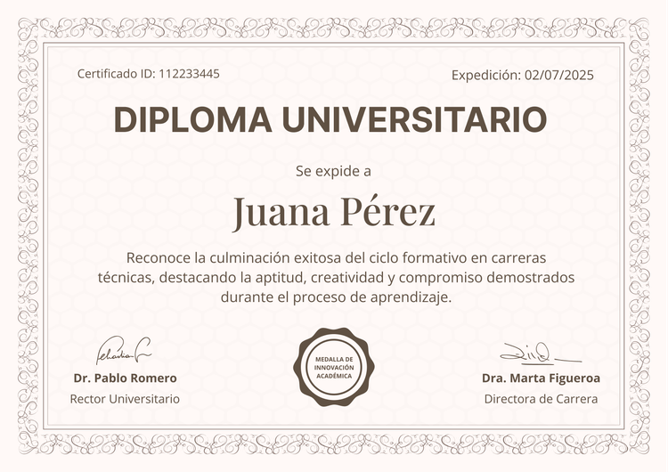 Plantilla diploma formal y ornamental Plantilla diploma formal y ornamental