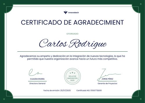 Certificado de agradecimiento corporativo y profesional – Horizontal Certificado de agradecimiento corporativo y profesional – Horizontal