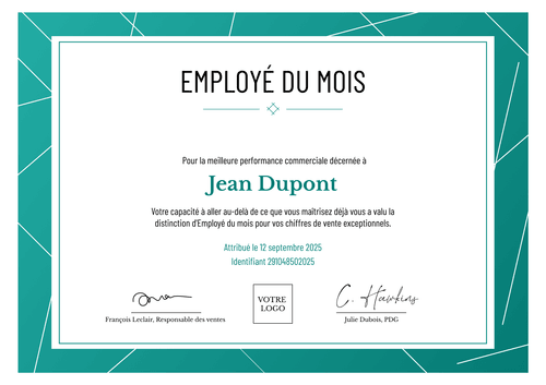 Modèle de certificat employé du mois professionnel et raffiné – Paysage Modèle de certificat employé du mois professionnel et raffiné – Paysage