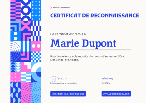 Modèle de certificat de reconnaissance moderne et structuré – Paysage Modèle de certificat de reconnaissance moderne et structuré – Paysage