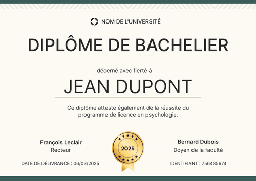 Modèle diplome académique et éducatif – Paysage Modèle diplome académique et éducatif – Paysage