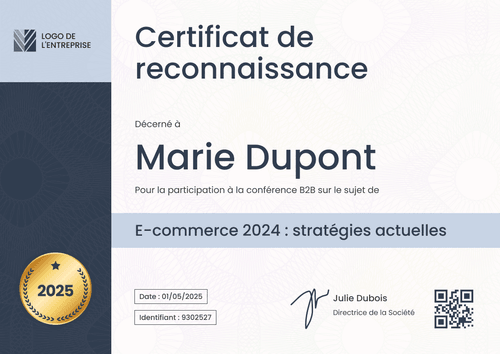 Certificat d'appréciation clair et professionnel – Paysage Certificat d'appréciation clair et professionnel – Paysage