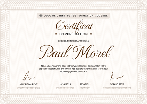 Certificat d'appréciation élégant et solennel – Paysage Certificat d'appréciation élégant et solennel – Paysage