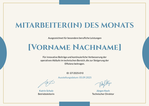 Minimalistische Mitarbeiter des Monats Vorlage – Querformat Minimalistische Mitarbeiter des Monats Vorlage – Querformat