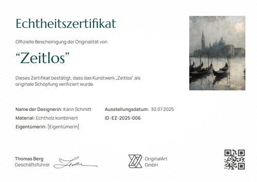 Zurückhaltende Echtheitszertifikat Kunst Vorlage – Querformat Zurückhaltende Echtheitszertifikat Kunst Vorlage – Querformat