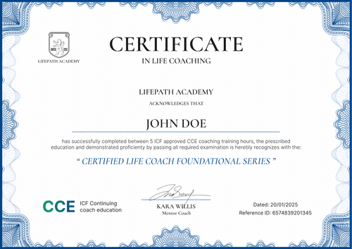 Free Life Coaching Certificate Template - Landscape Free Life Coaching Certificate Template - Landscape