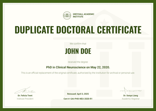 Free PhD Certificate Template – Landscape Free PhD Certificate Template – Landscape